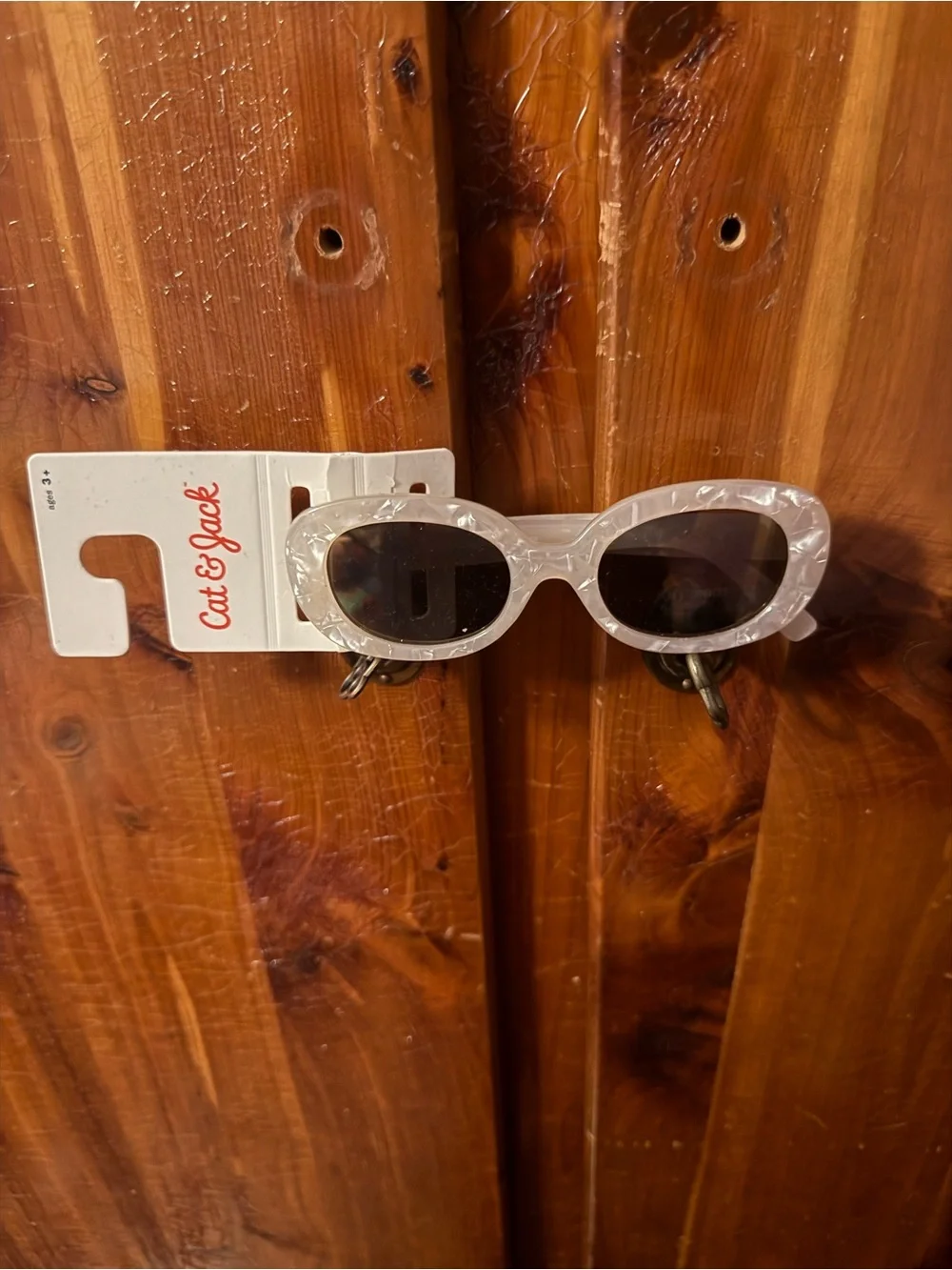 Cat & Jack Pearl White Marbled Oval Sunglasses